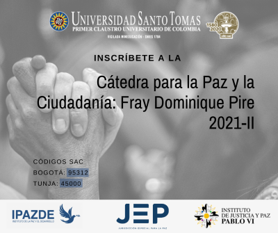 Invitación: Cátedra para la Paz y la Ciudadanía Fray Dominique Piré 2021-2